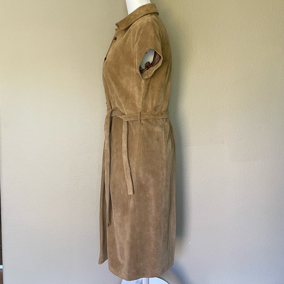 Vintage Banana Republic Suede Leather Button Up Dress - Picture 3 of 6